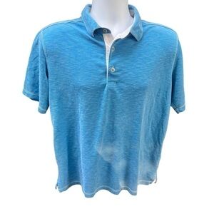 Tommy Bahama Mens Blue Modal Short Sleeve Polo Golf Shirt Large